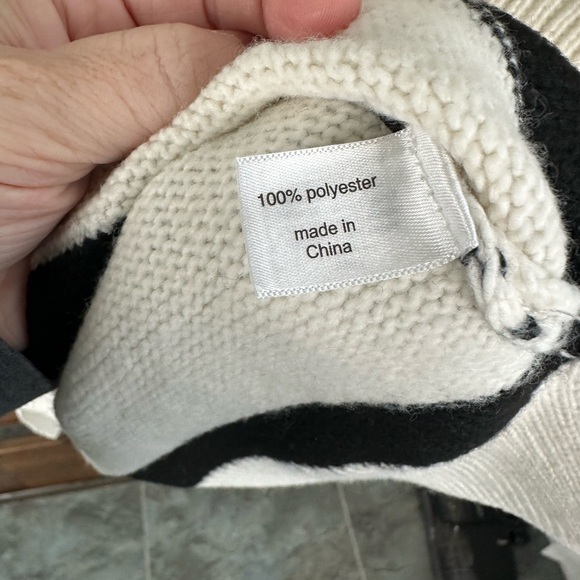 NEW Lane Bryant Sweater 18 20 Cowl Neck Black Cream Stripe Pullover Cozy Tunic - Picture 6 of 10